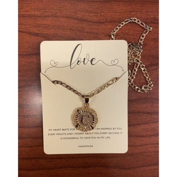 New Initial Necklace for Women,14K Gold Plated Round Letter Pendant Necklace - Picture 1 of 2